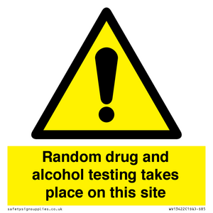 Random drug and alcohol testing takes place on this site